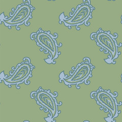 Soft Sage Folk Paisley