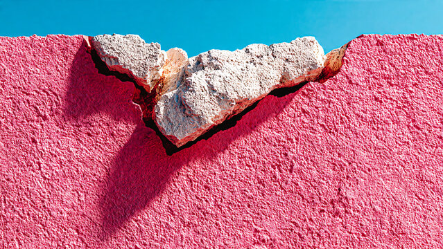 Pierre encastr&eacute;e dans un mur comme un puzzle