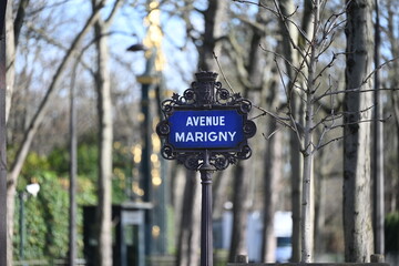 Panneau de rue avenue Marigny, Paris