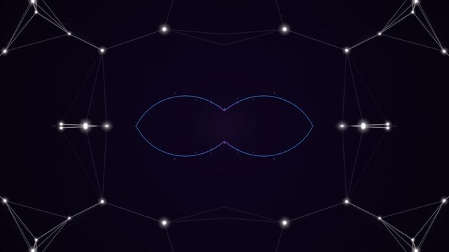 Network connections and infinity symbol.