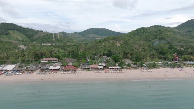 Aerial Drone View of Klong Nin Coastline and Tropical Beach, Koh Lanta