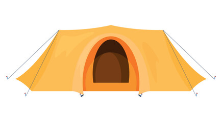 Illustration of a camping tent in the forest or outdoors, hiking equipment.