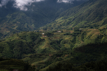 Obraz premium Mountains, rice terraces, nature, Sapa town in Vietnam