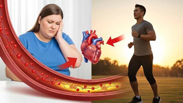 Cardiovascular disease concern: fat accumulation, body heaviness, poor diet, arterial dysfunction, atrial disorder, myocardial collapse, pressure hazard, heart weakness, vascular ailment, chronic