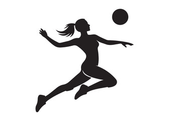 volleyball player logo silhouette vector, volleyball player jumping silhouette vector illustration, playing volleyball logo silhouette vector, volleyball sportsman logo vector silhouette logo