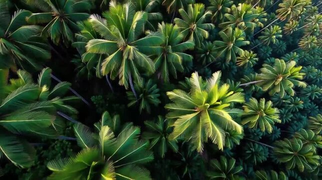 close up photo of a coconut tree from above