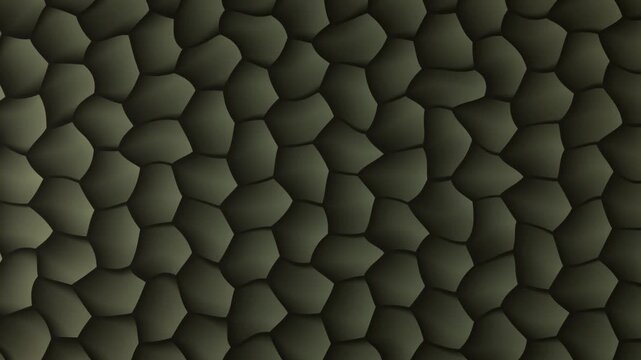 Dark olive green bumpy texture background with repeating geometric shapes pattern creating a seamless loop