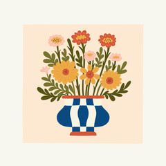 Floral abstract elements. Botanical composition. Modern trendy Matisse minimal style. Floral poster, invite. Vector arrangements for greeting card or invitation design © KozyPlace