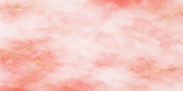 Pink abstract watercolor paint design on a textured paper background with a vintage grunge wall pattern and red meat art illustration