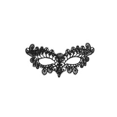 Naklejka premium Isolated Black Female Lace Mask For Carnival Or Mardi Gras Celebration on Transparent Background. Concept Of Masquerade Ball Fashion, Mysterious Party Looks, and Theatrical Costume Styling