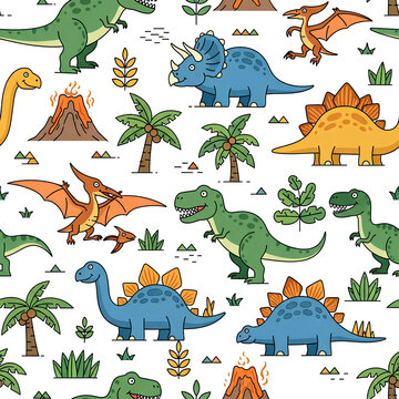 Dinosaur Pattern A Colorful and Playful Design for Kids 41.