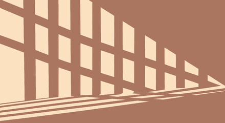 Grid Pattern of Rectangular Shapes and Shadows.