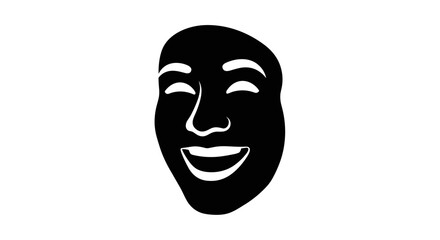 Comedy Tragedy Mask Silhouette Icon.
