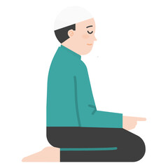 Vector illustration of a muslim man praying