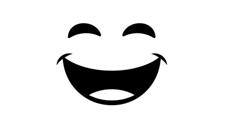 Smiling Face Emoji Black Icon.