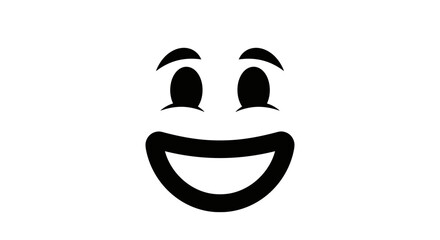 Smiling Face Simple Black Icon.
