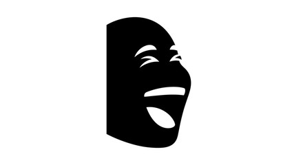 Theater Comedy Tragedy Masks Silhouette.