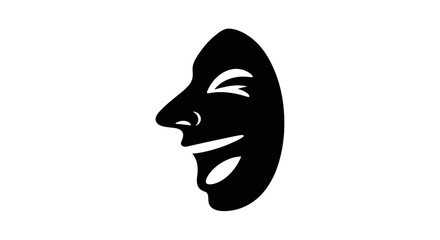 Theater Comedy Tragedy Mask Silhouette.