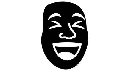 Theater Mask Happy Comedy Face.