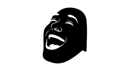 Theater Mask Laughing Silhouette Icon 1.