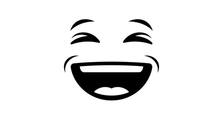 Winking Smiling Face Emoji Black.
