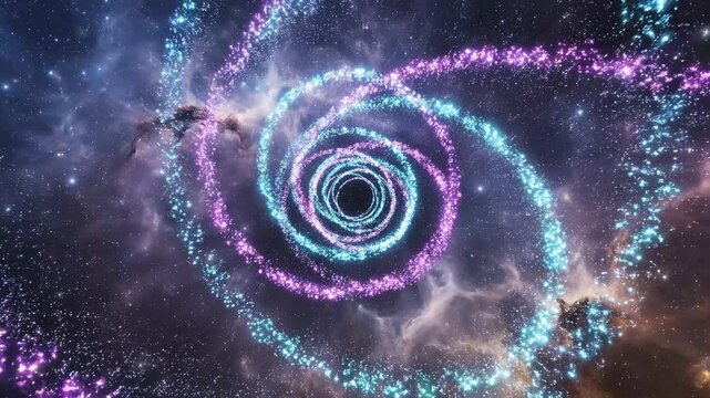 Ethereal Light Particles in Fibonacci Spiral