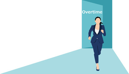 Obraz premium 退勤する女性のイラスト