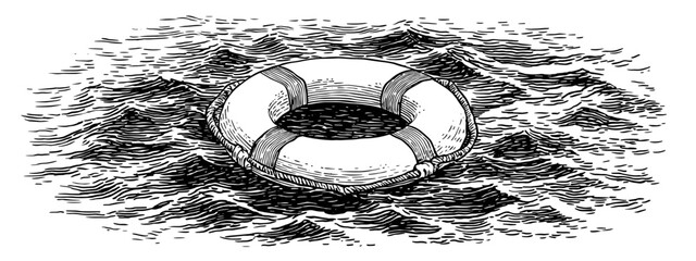 hand drawn vector illustration of  lifebouy © AI PIC