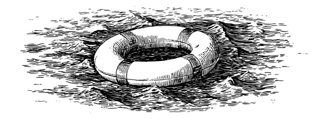 hand drawn vector illustration of  lifebouy © AI PIC