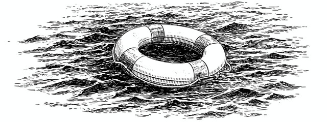 hand drawn vector illustration of  lifebouy © AI PIC