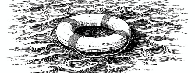 hand drawn vector illustration of  lifebouy © AI PIC