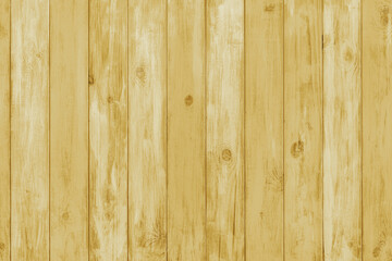 Fototapeta premium Yellow colored painted wooden board with visible grain and vertical planks, wall wooden surface. Rustic wood texture background, design element, wallpaper, backdrop