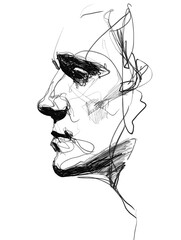 sketch of a man one line hand draw vector illustration mens siluette 