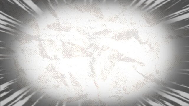 The white crumpled paper serves as a background, with focus lines radiating from a single, intensely bright point.