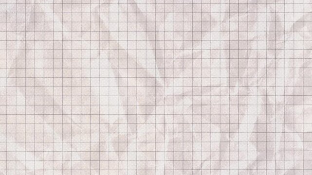 The texture of crumpled white paper with horizontal and vertical scribbles from a student's notebook. White background.