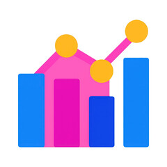 PNG Colorful bar chart illustration