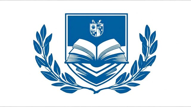 Elegant emblem on white background representing education and knowledge