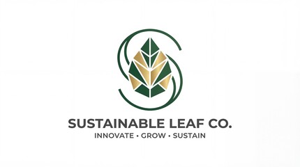 Sustainable Leaf Co logo with green and gold leaf design