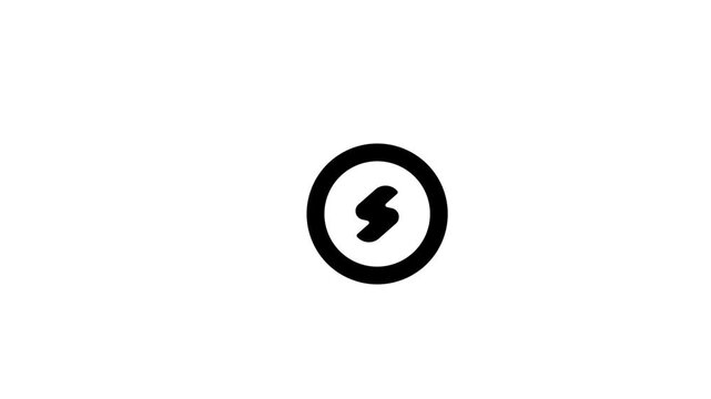 Dynamic energy bolt symbol within a sleek circular frame, representing speed, power, and rapid progress graphic icon design