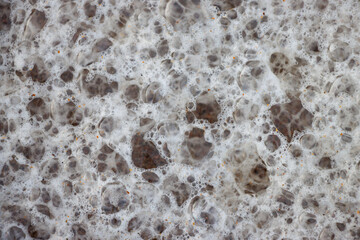 White bubbles on surface of sea foam textured background