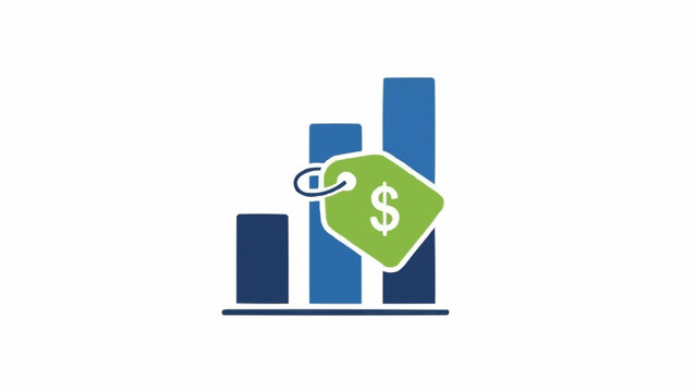 Green tag with dollar sign graph.