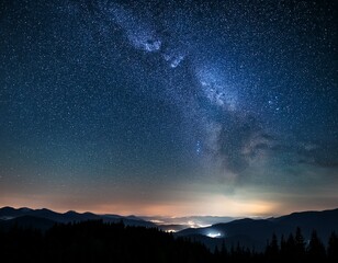 Fototapeta premium night sky with dim stars emphasizing atmospheric lighting for background use