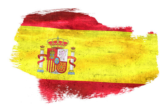 Spain flag grunge texture brushstroke effect