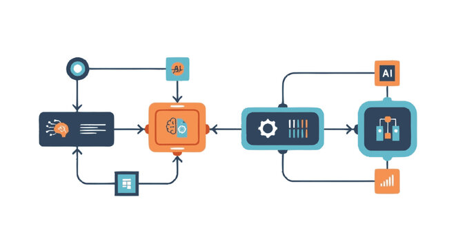 Data Processing Workflow Diagram with Icons.