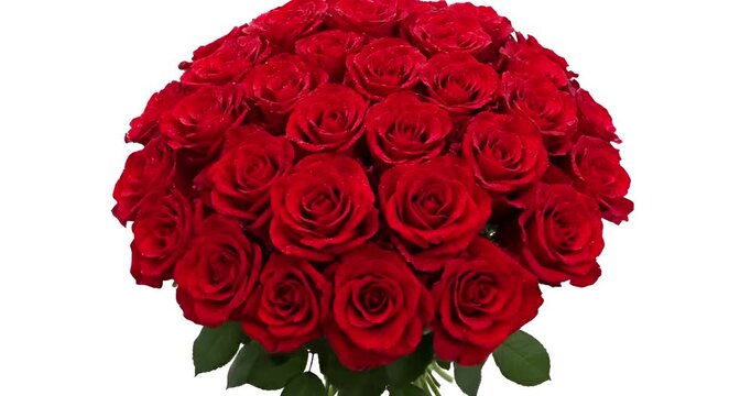 Large bouquet of fresh red roses background
