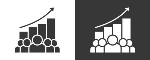 Population Icon Set Vector Collection Isolated In Black And White