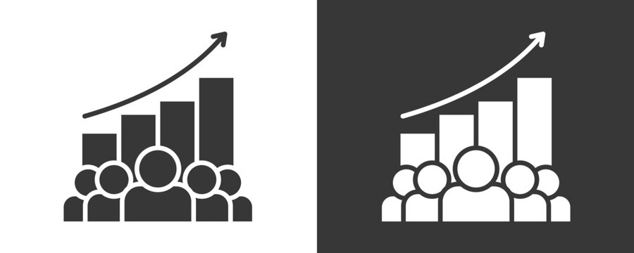 Population Icon Set Vector Collection Isolated In Black And White