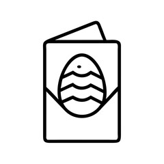 Easter greeting card illustration, egg design, festive message, black and white