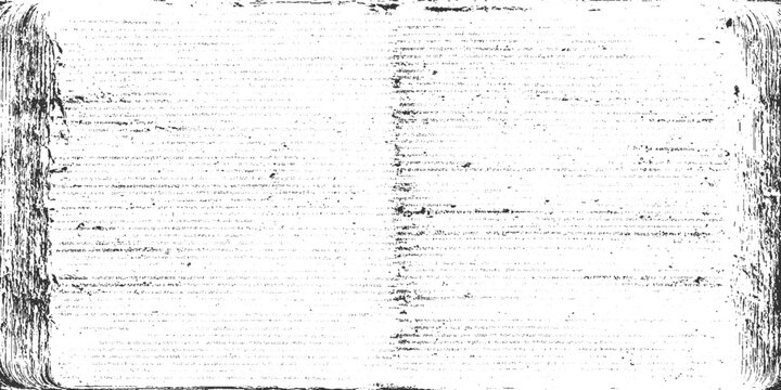 Black and white textured background resembling old manuscript pages with dense text and rough edges abstract