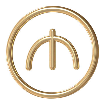 [Azerbaijan manat] Gold Circular Rounded Type Currency Icon